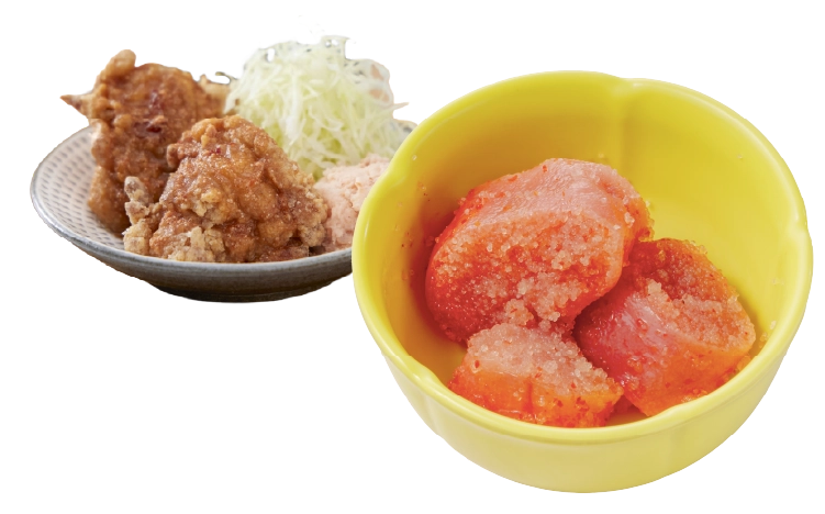博多めんたい やまや食堂 ●すべての定食についています シークワサー明太子　各定食 1,300円〜