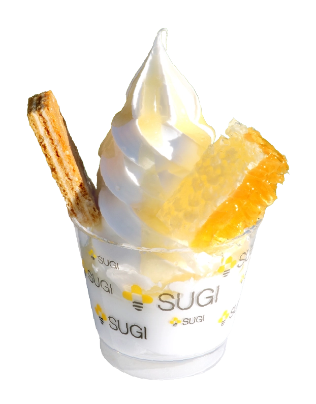 杉養蜂園　巣房蜜ソフトクリーム　¥900