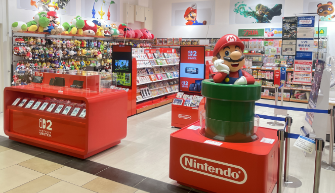 Nintendo商店,超級瑪利歐與角色玩偶展示