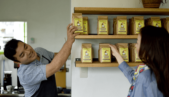 Beans Store咖啡豆商品與顧客互動