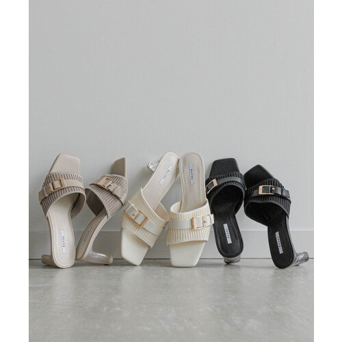 【新作商品のご紹介】【SUSTAINABLE】ベルトデザインニットミュールサンダル