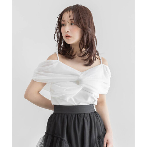 【新作商品のご紹介】チュールオフショルダートップス