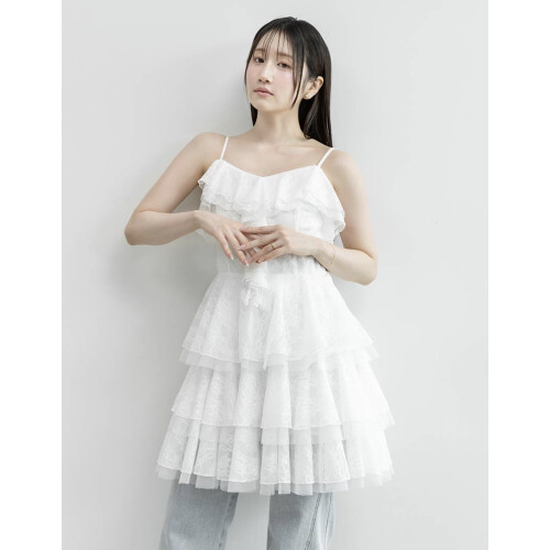 【新作商品のご紹介】レースティアードミニ丈キャミワンピース