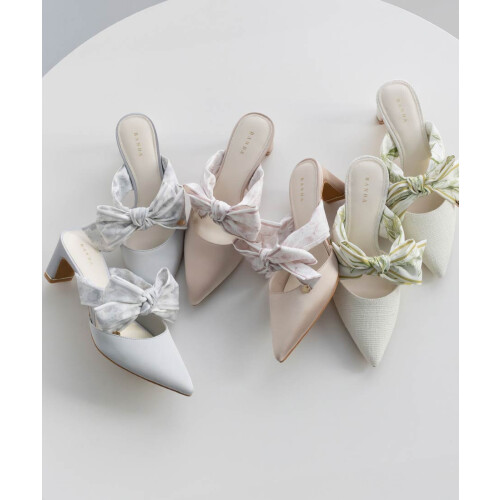 【新作商品のご紹介】スカーフリボンミュールパンプス