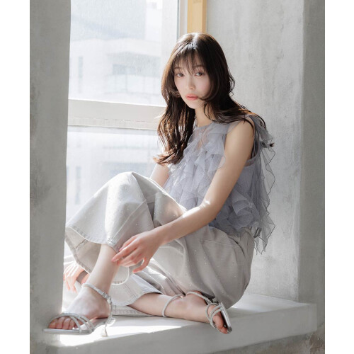 【新作商品のご紹介】ホットフィックスストーンカーブデニムパンツ