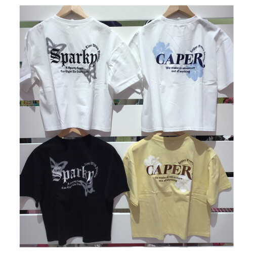 💗5分袖グラフィック半袖T💗