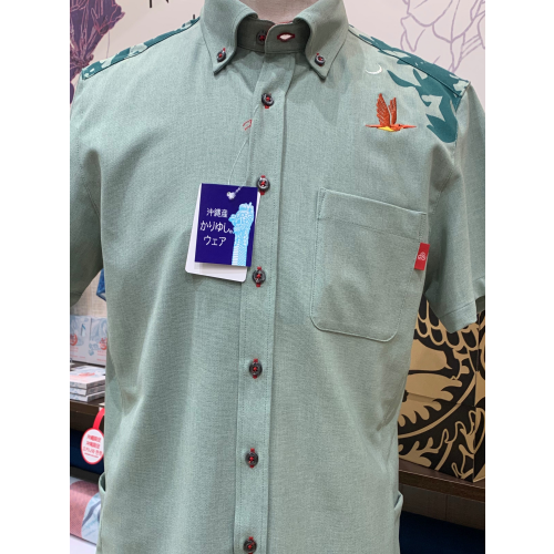 かりゆしウェア　「アカショウビン刺繍uraraka」