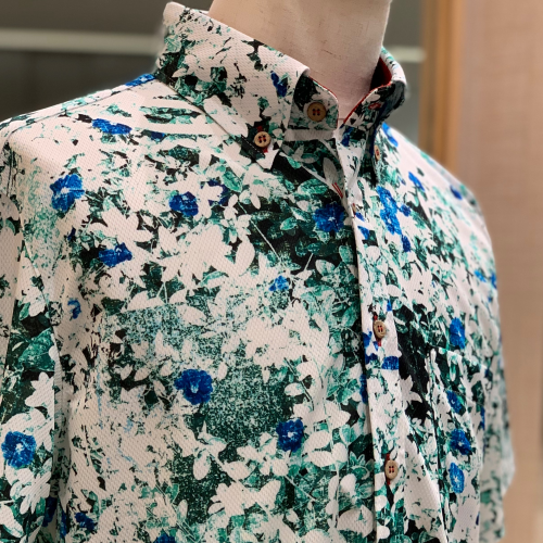 新作DRYかりゆしウェア「アメリカンブルー」