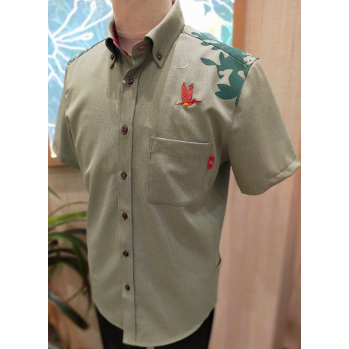 新作かりゆし「アカショウビン刺繍uraraka」