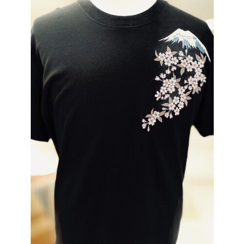 刺繍Tシャツ「花火と舞妓柄刺繍Tシャツ」