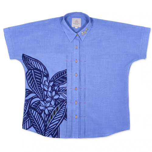 レディースかりゆし「プルメリアタックドルマンレディースuraraka」