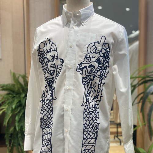 龍柱長袖ビズシャツ