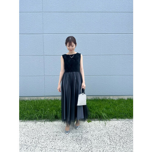 ジャガード✖️チュール　華やかなドレス👗
